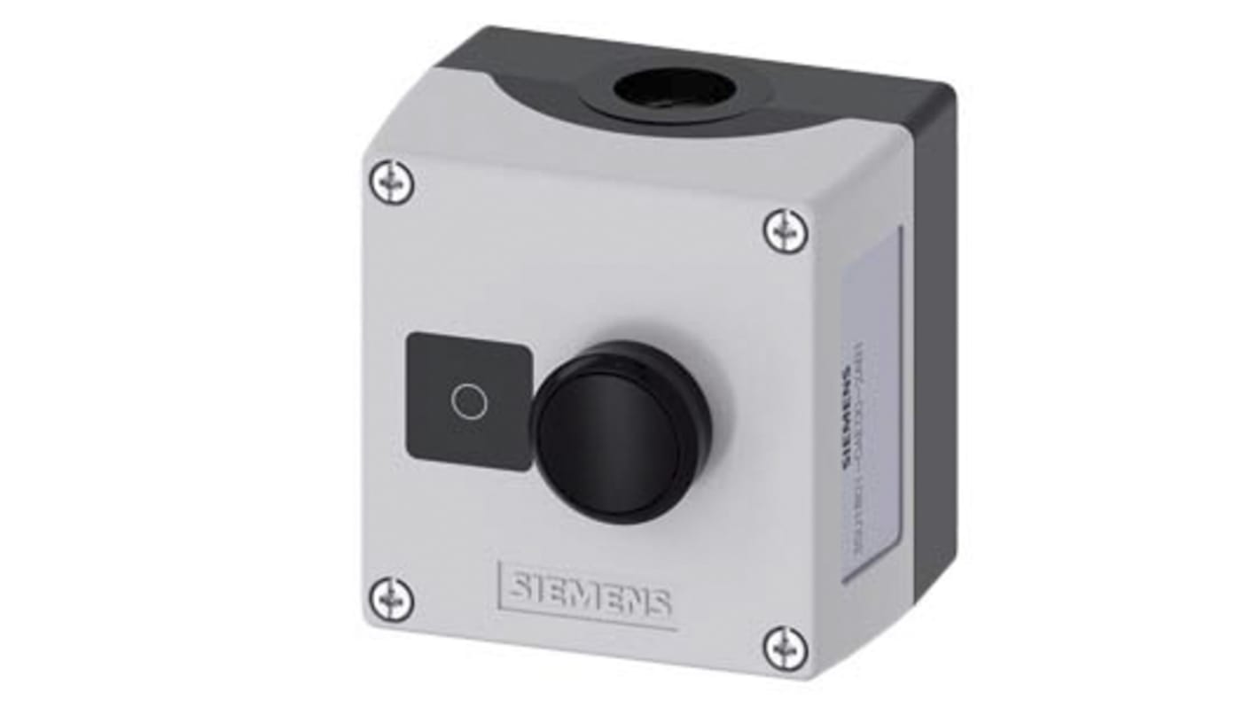 Station de commande par bouton-poussoir Siemens série 3SU1 1NO Plastique Gris IP66, IP67, IP69