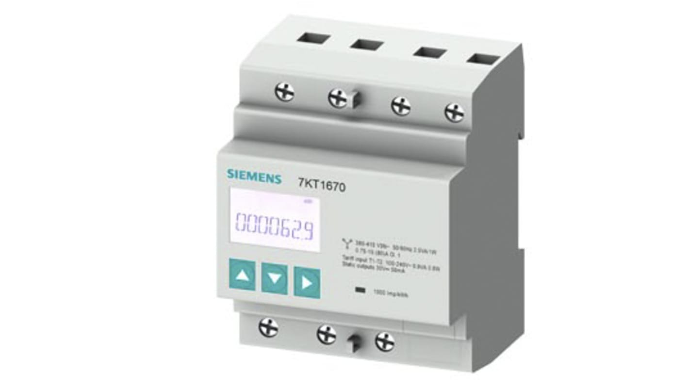 Compteur d'énergie Siemens SENTRON PAC1600, 3 phases, 66 Hz, 80 A, 400 V ac
