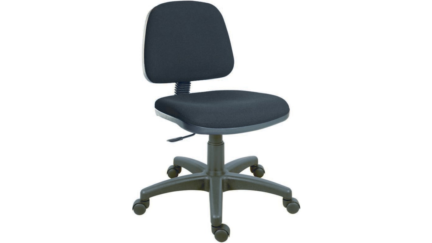 Silla oficina RS PRO de color Negro ajustable Sobre Ruedas, asiento de Tela, alt. asiento 47 → 59cm