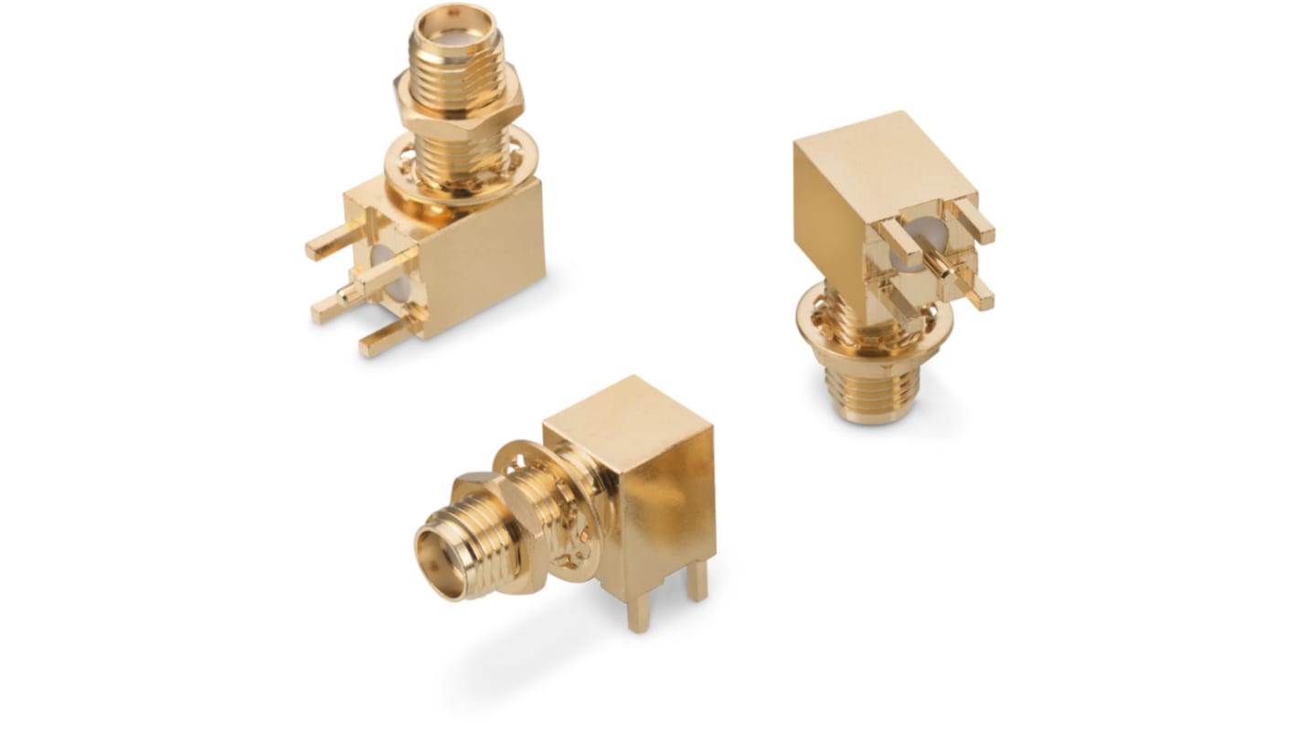 Wurth Elektronik WR-SMA Buchse Koaxialsteckverbinder SMA-Steckverbinder, PCB, Löt-Anschluss, Standard mit Trennwand,