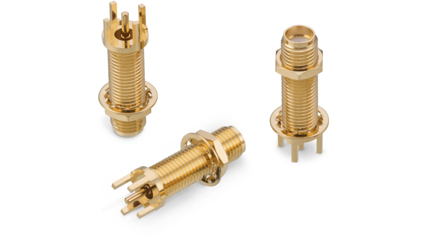 Wurth Elektronik WR-SMA Buchse Koaxialsteckverbinder SMA-Steckverbinder, PCB, Löt-Anschluss, Standard mit Trennwand,