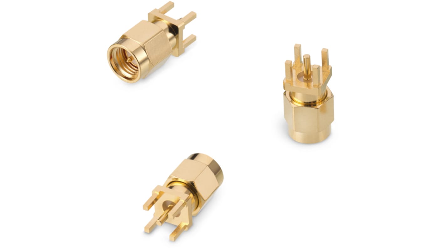 Wurth Elektronik WR-SMA Stecker Koaxialsteckverbinder SMA-Steckverbinder, PCB, Löt-Anschluss, Standard, Gerade