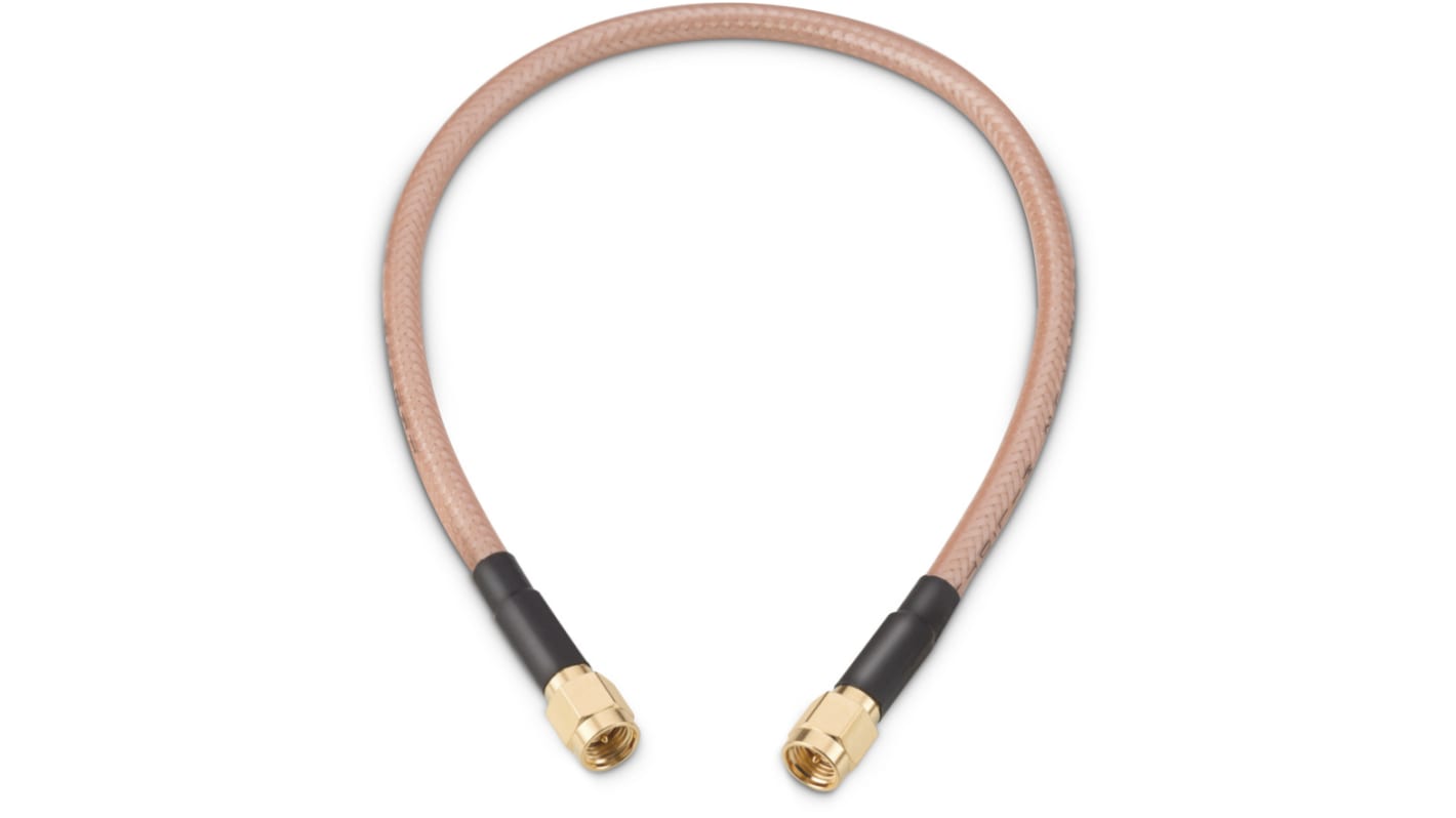 Cable coaxial RG142 Wurth Elektronik, 50 Ω, con. A: SMA, Macho, con. B: SMA, Macho, long. 304.8mm Blanco