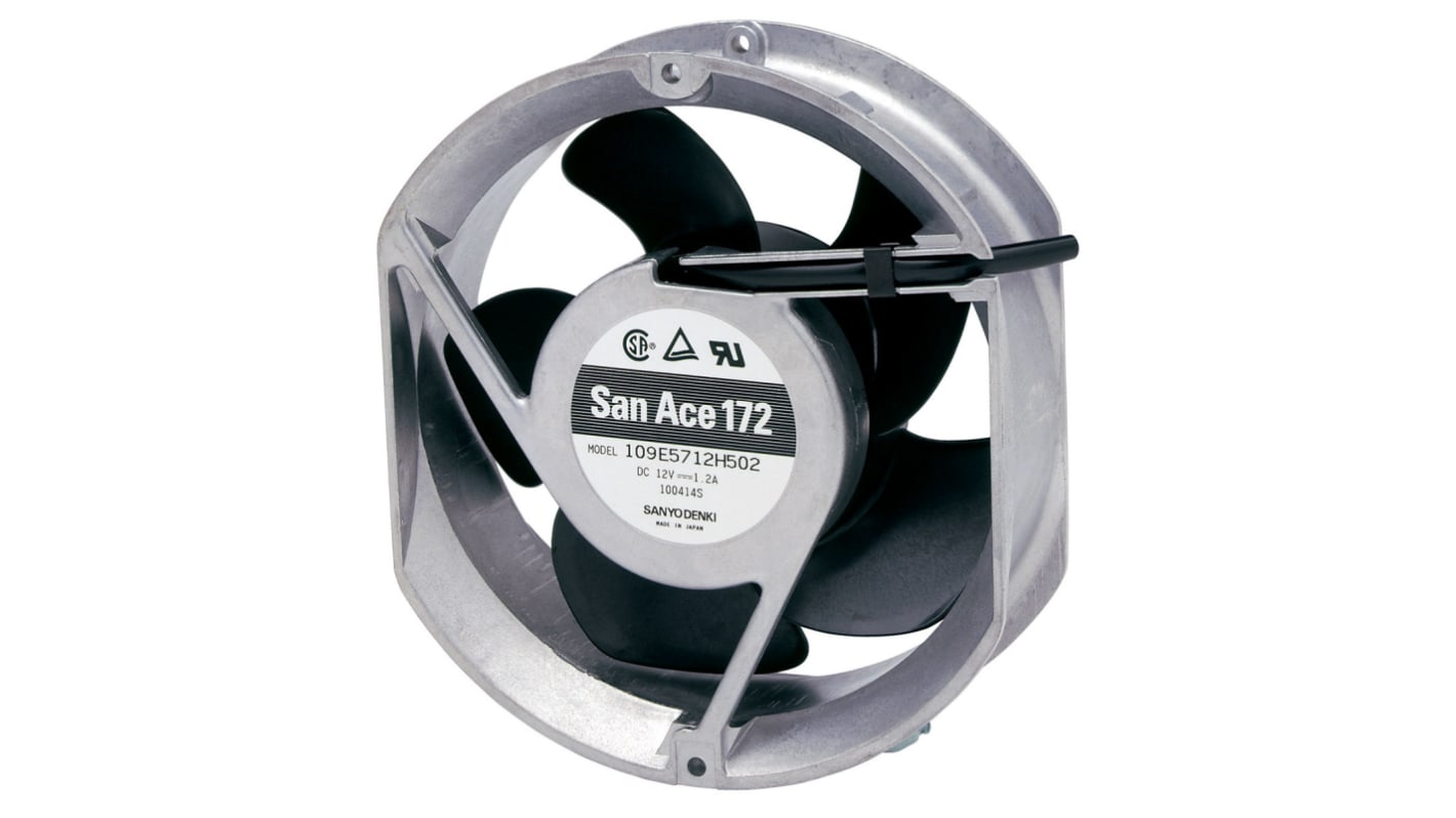 Ventilateur axial 109E Sanyo Denki 24 V c.c., 509.7m³/h, 172 x 150 x 51mm, 31.2W