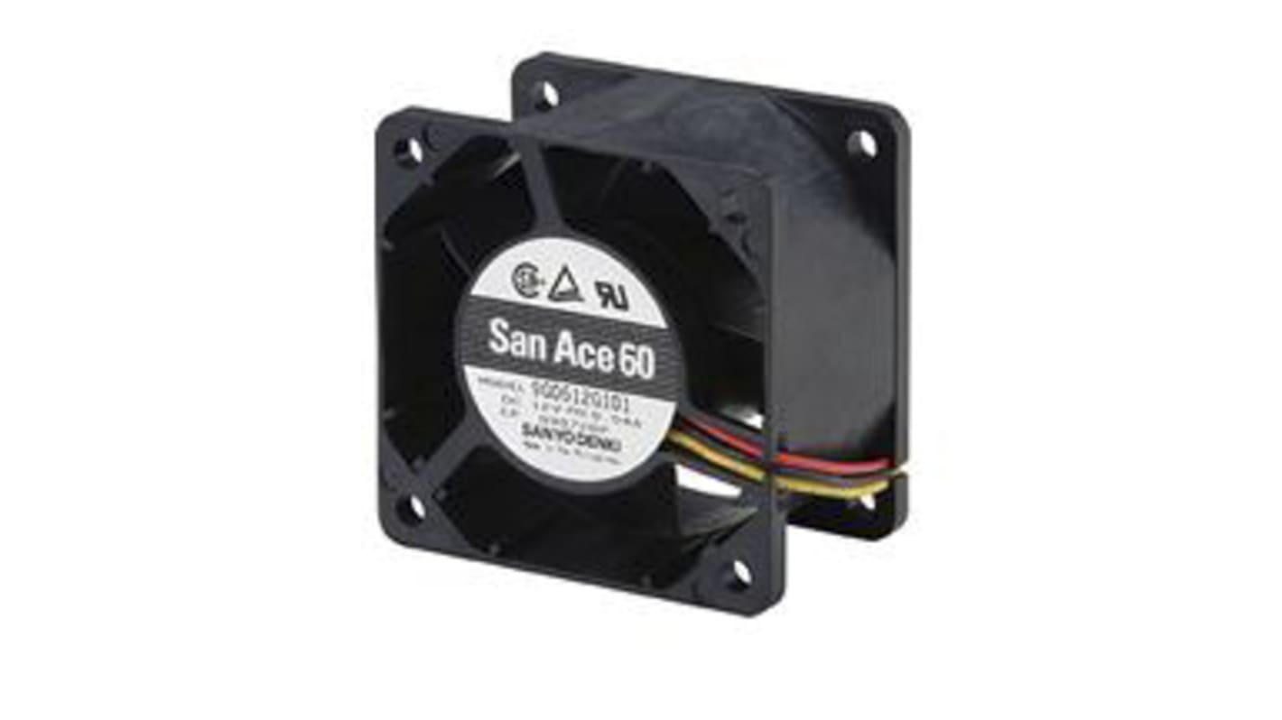 Sanyo Denki 9G Series Axial Fan, 24 V dc, DC Operation, 110.4m³/h, 20.4W, 850mA Max, 60 x 60 x 38mm