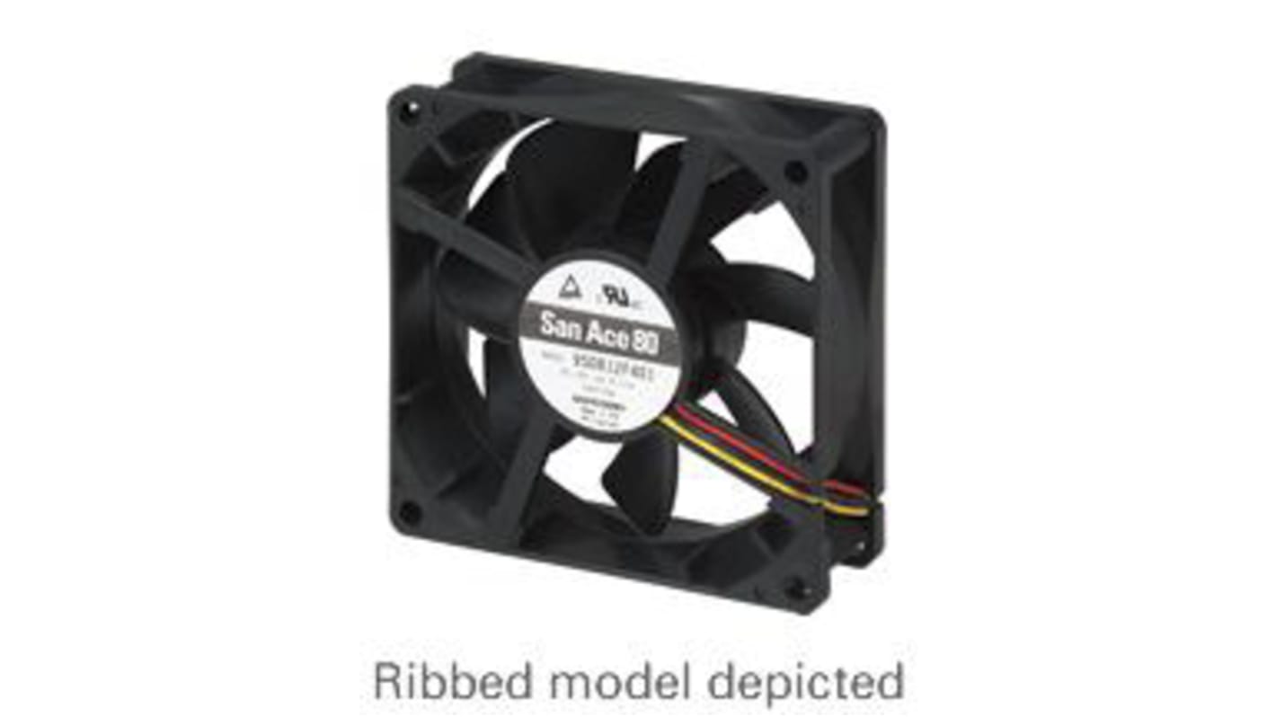 Ventilador Axial Sanyo Denki 9S de 80 x 80 x 25mm, 12 V dc, 960mW, caudal 49.8m³/h, 22dB(A), salida Pulso