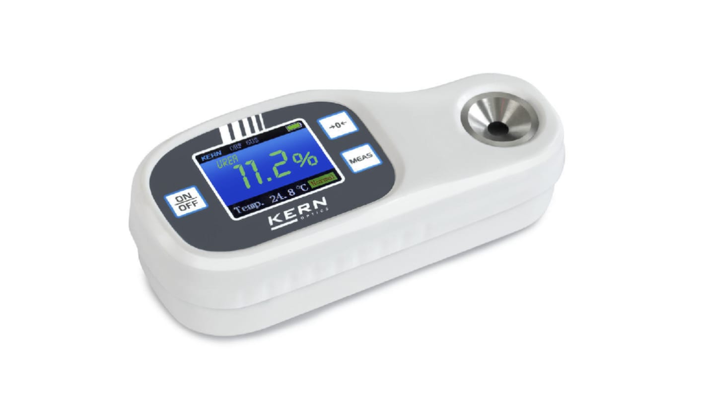 Kern ORF 2UM Refraktometer Digital, bis 0 (CW) °C, 0 (EG) °C, 0 (PG) °C, 1.50 (BF) kg/L ±0,01 kg/L (BF), ±0,5 °C (CW),