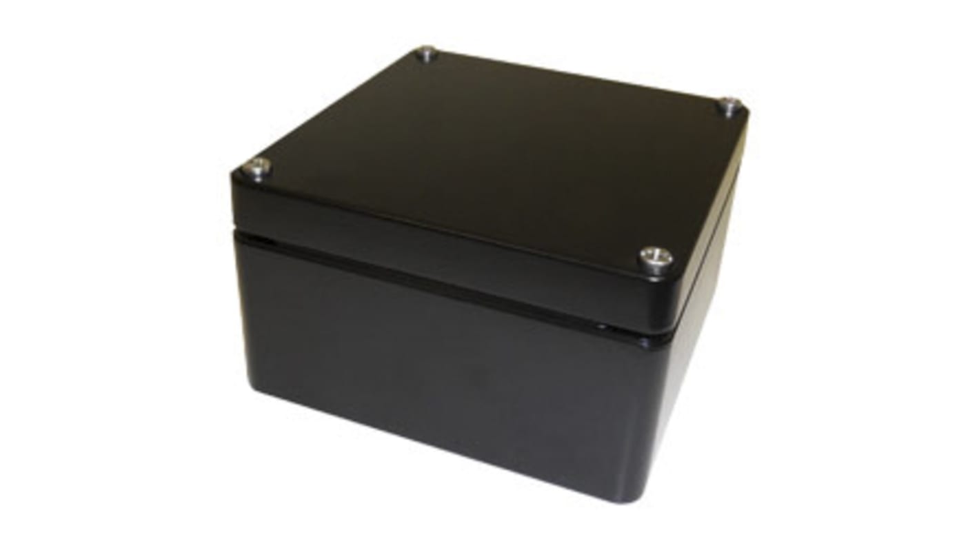 Deltron Black Die Cast Aluminium Enclosure, IP66, IP67, 125 x 125 x 80mm