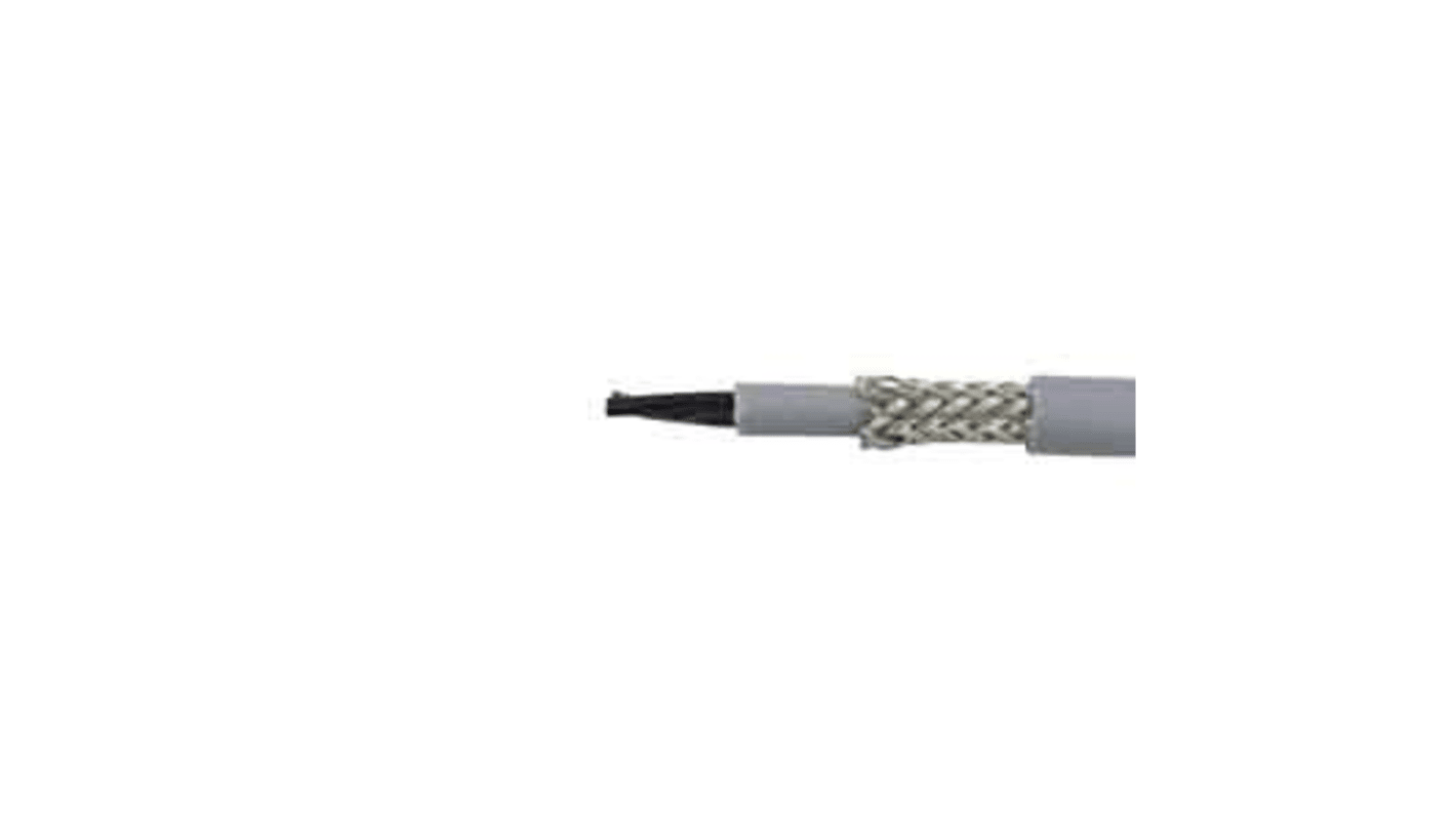 Alpha Wire Control Cable, 2 Cores, 0.75 mm², CY, Screened, 100m, Transparent PVC Sheath