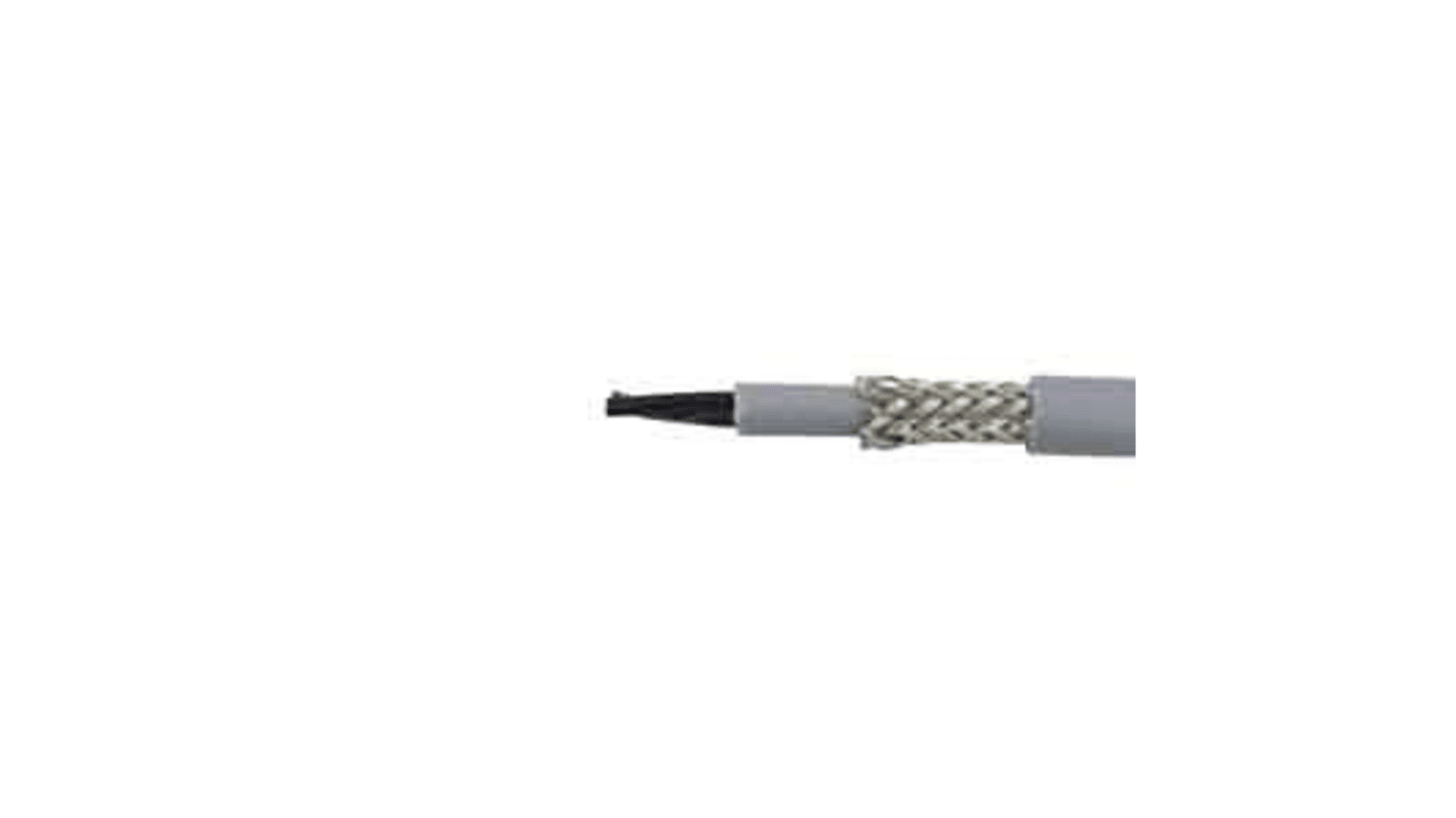 Cable de control apantallado Alpha Wire de 2 núcleos, 0.75 mm², Ø ext. 7.58mm, long. 50m, 300/500 V ac,