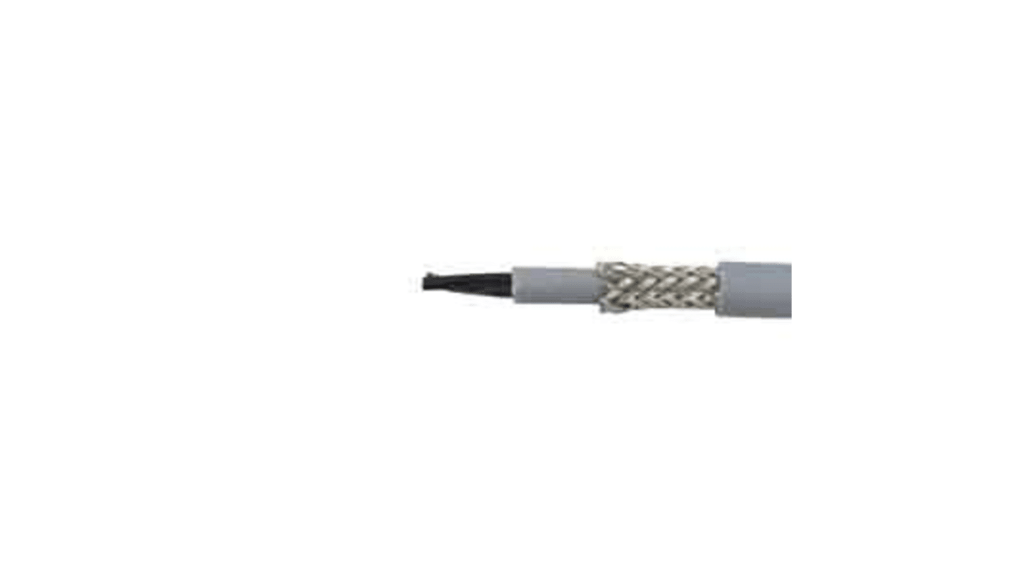 Alpha Wire CY Steuerkabel, 2-adrig x 0,75 mm² Grau, 50m, Kupfergeflecht verzinnt