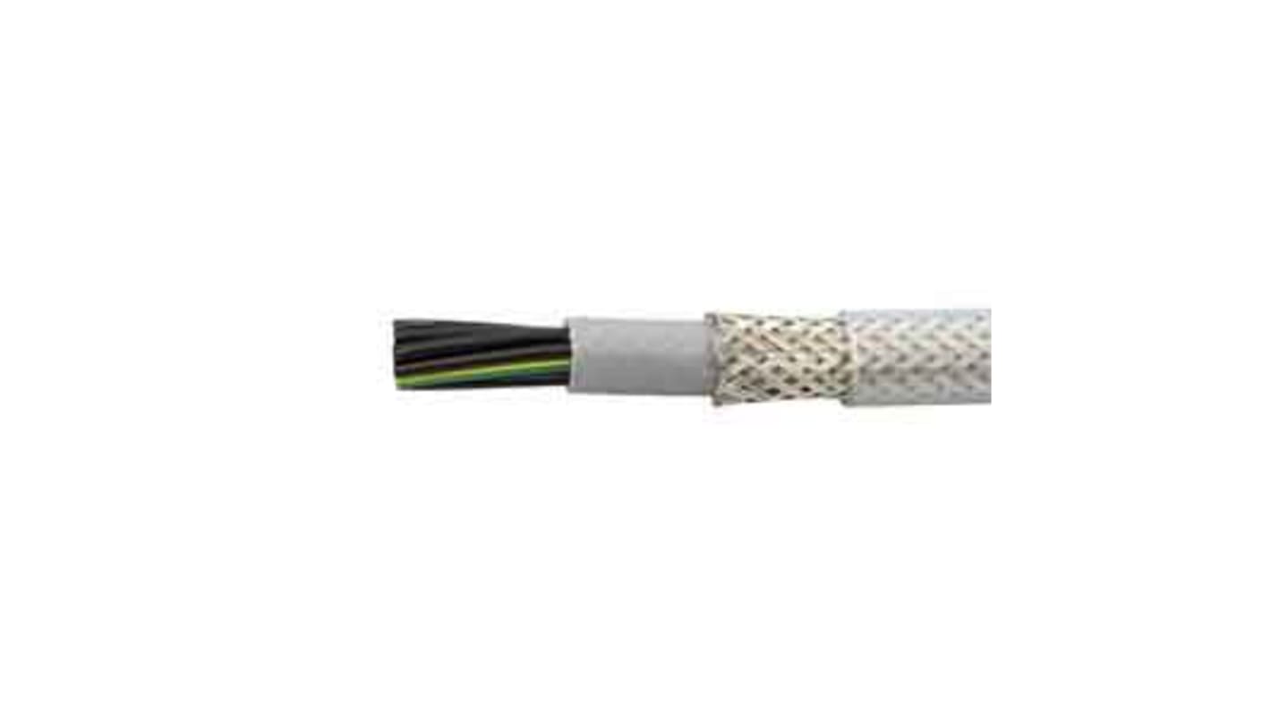 Alpha Wire Control Cable, 3 Cores, 1 mm², CY, Screened, 100m, Transparent PVC Sheath