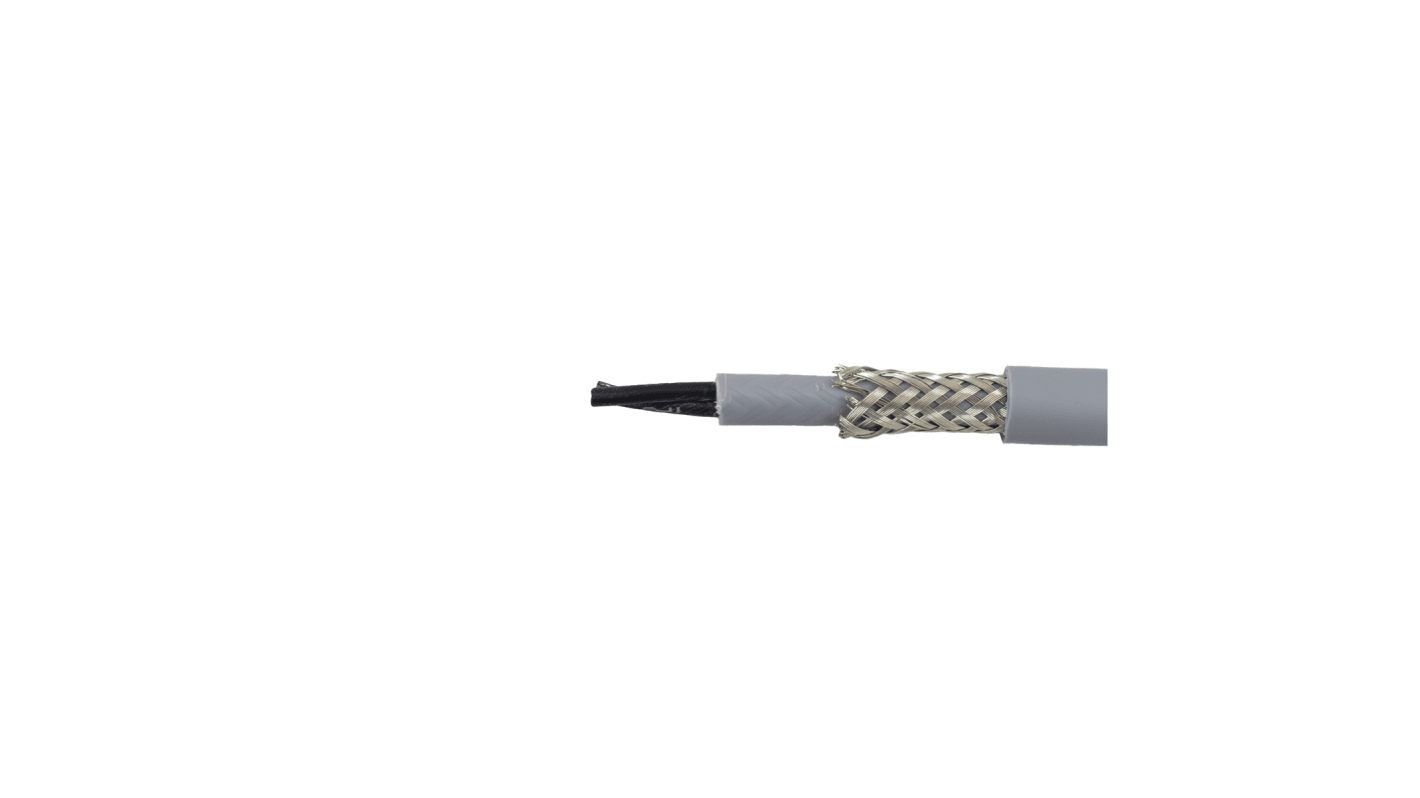 Alpha Wire Control Cable, 7 Cores, 0.5 mm², CY, Screened, 50m, Grey PVC Sheath