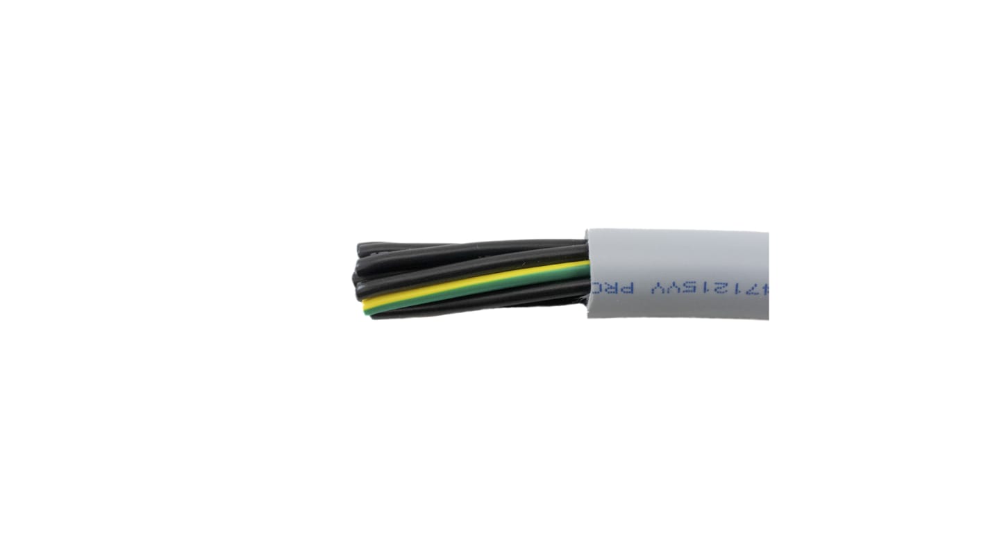 Cable de control Alpha Wire de 9 núcleos, 1 mm², Ø ext. 10.05mm, long. 100m, 300/500 V, Pirorretardante, funda de PVC