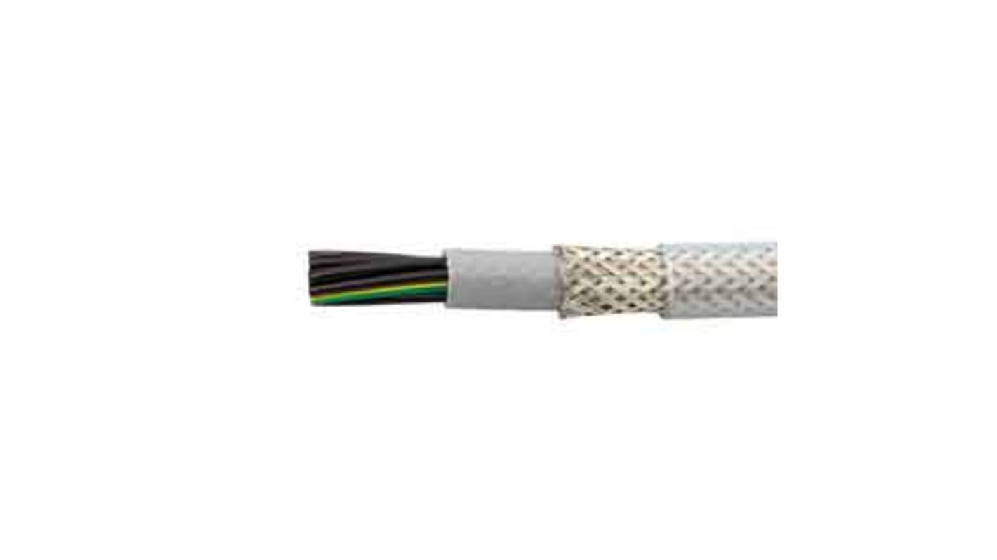 Alpha Wire Control Cable 12 magos 1 mm², 300/500 V ac, Árnyékolt, Polivinil-klorid PVC köpeny, külső Ø: 1.26mm, 50m