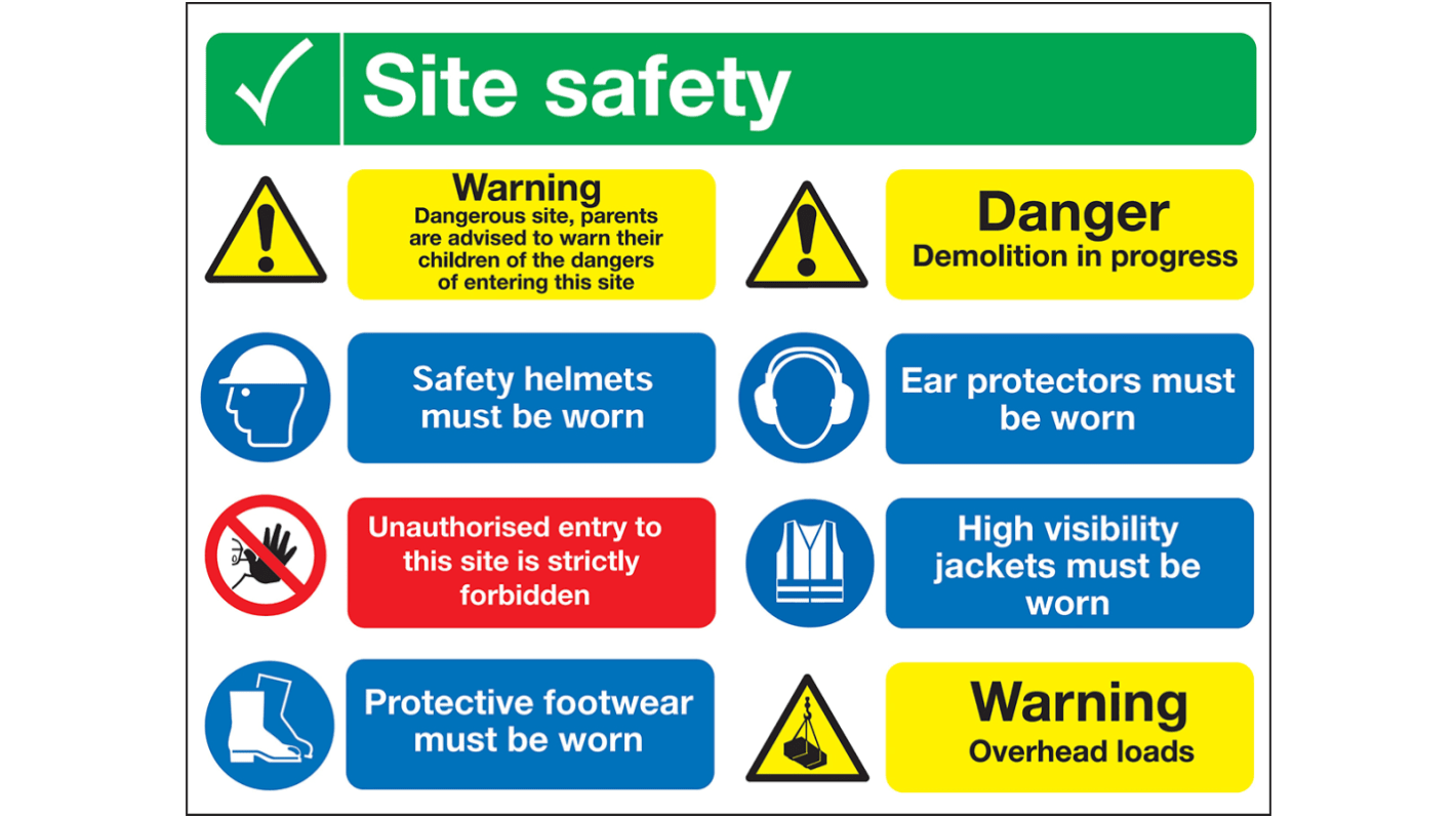 RS PRO Hazard Warning Sign (English)