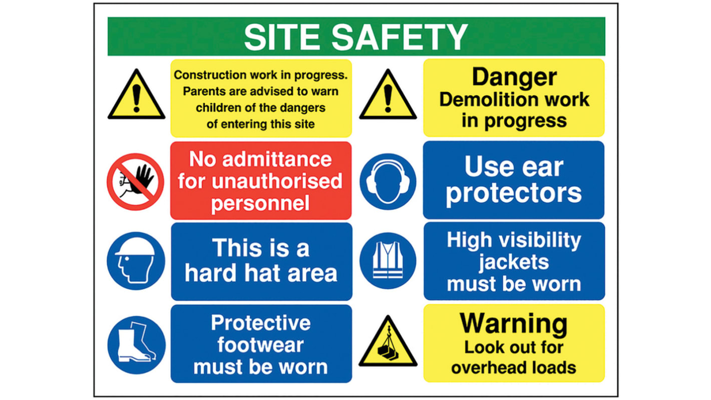 RS PRO Hazard Warning Sign (English)