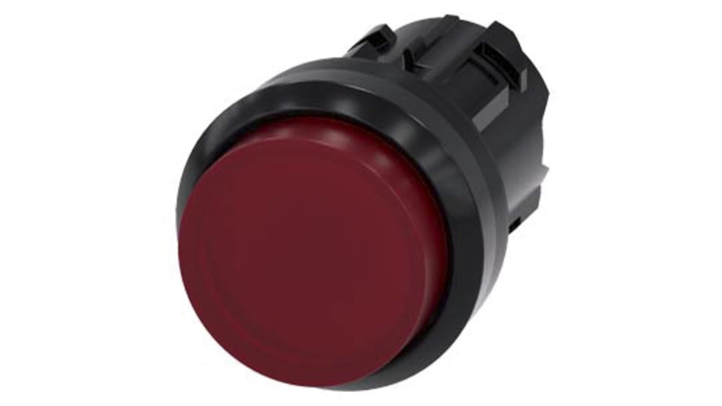 Pulsador Siemens serie SIRIUS ACT, Ø 22mm, de color Rojo, Momentáneo, IP66, IP67, IP69K