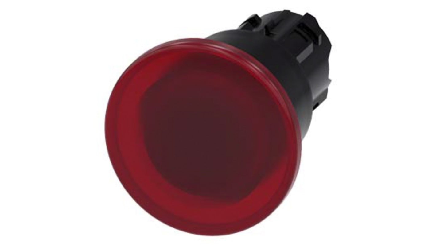 Pulsador Siemens serie SIRIUS ACT, Ø 22mm, de color Rojo, Enclavamiento, IP66, IP67, IP69K