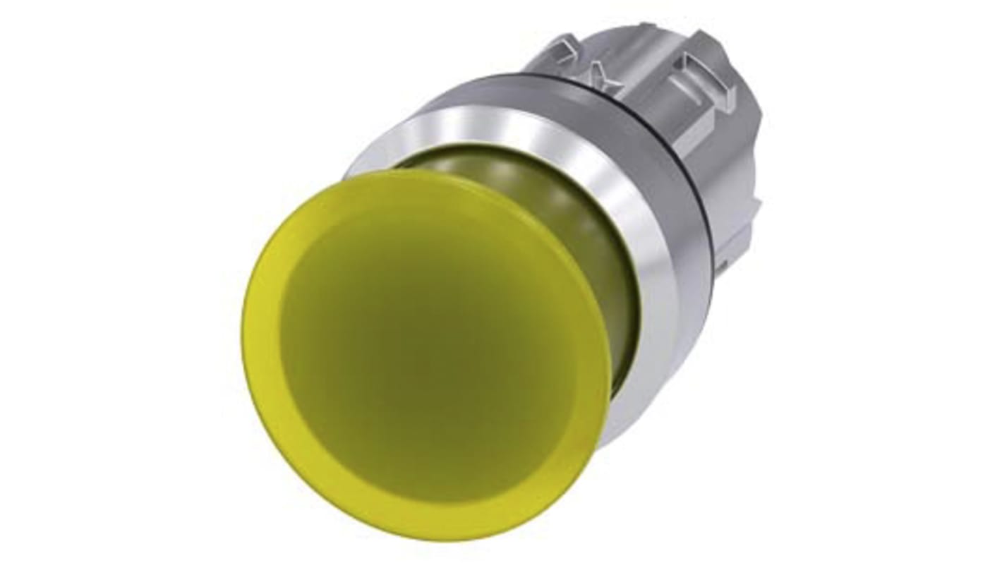 Pulsador Siemens serie SIRIUS ACT, Ø 22mm, de color Amarillo, Momentáneo, IP66, IP67, IP69K