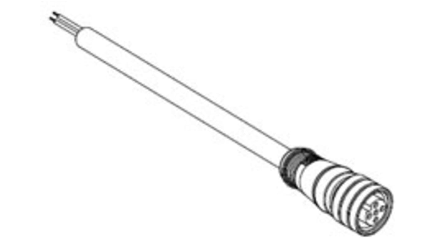 Cable de conexión Molex, con. A M12 Hembra, 4 polos, con. B Sin terminación, cod.: A, long. 5m, 250 V ac/dc, 4 A,
