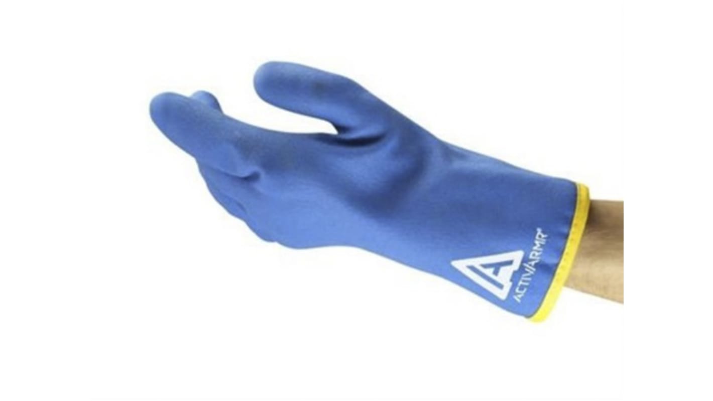 Guantes de trabajo Azul Ansell serie ActivArmr, talla 8, M, con recubrimiento de PVC