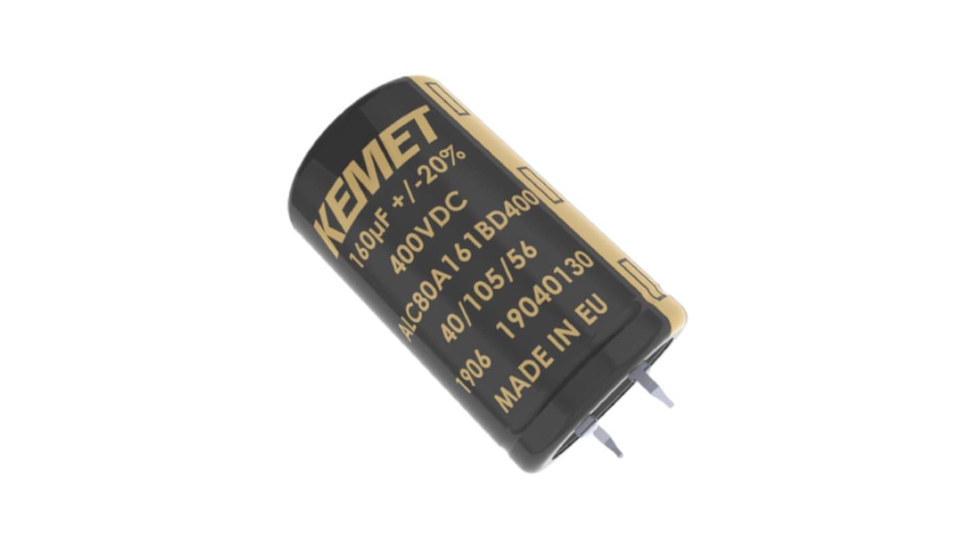 KEMET ALC80 Snap-In Aluminium-Elektrolyt Kondensator 330μF ±20% / 500V dc, Ø 35mm, bis 105°C