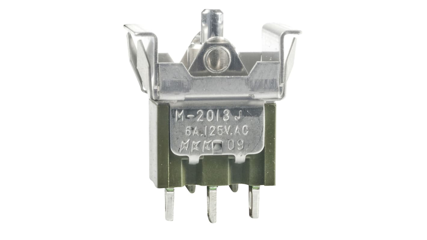 NKK Switches Toggle Switch, Panel Mount, On-Off-On, SPDT, Solder Terminal, 125V ac