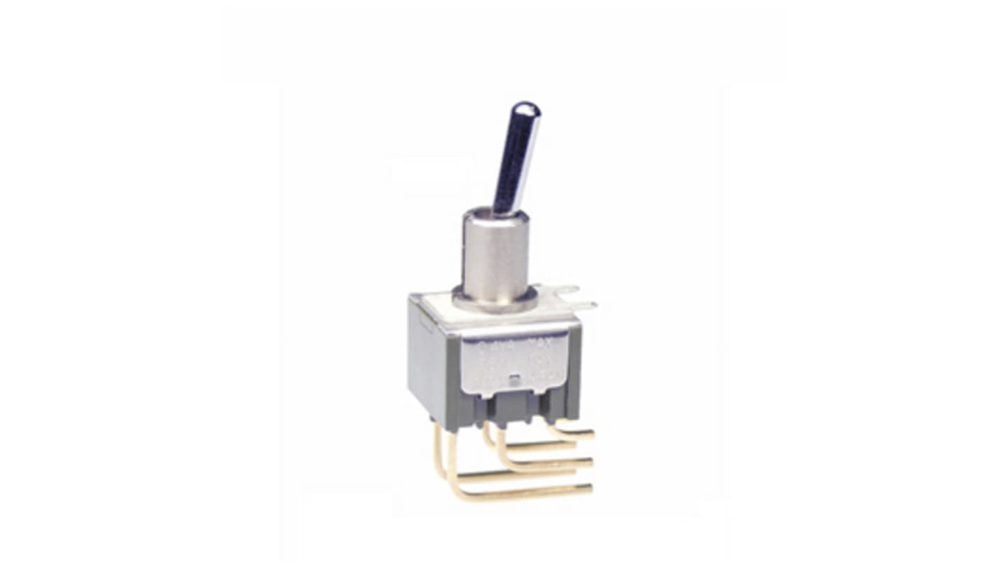 NKK Switches Toggle Switch, PCB Mount, On-(On), DPDT, Through Hole Terminal, 28V ac/dc