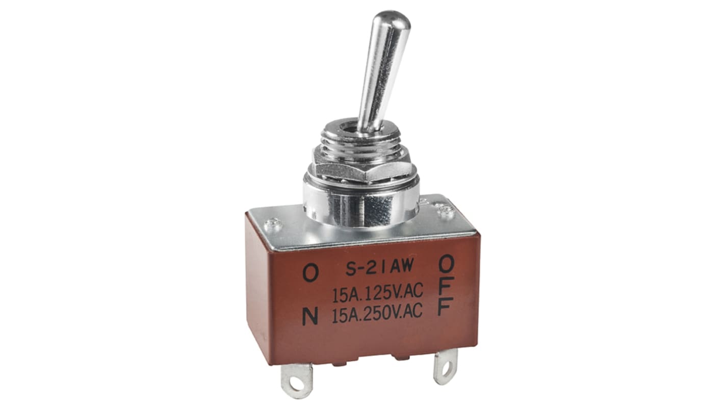 NKK Switches Tafelmontage Kippschalter 2-poliger Ein/Ausschalter Ein-Aus 15 A, IP 67, Lötanschluss