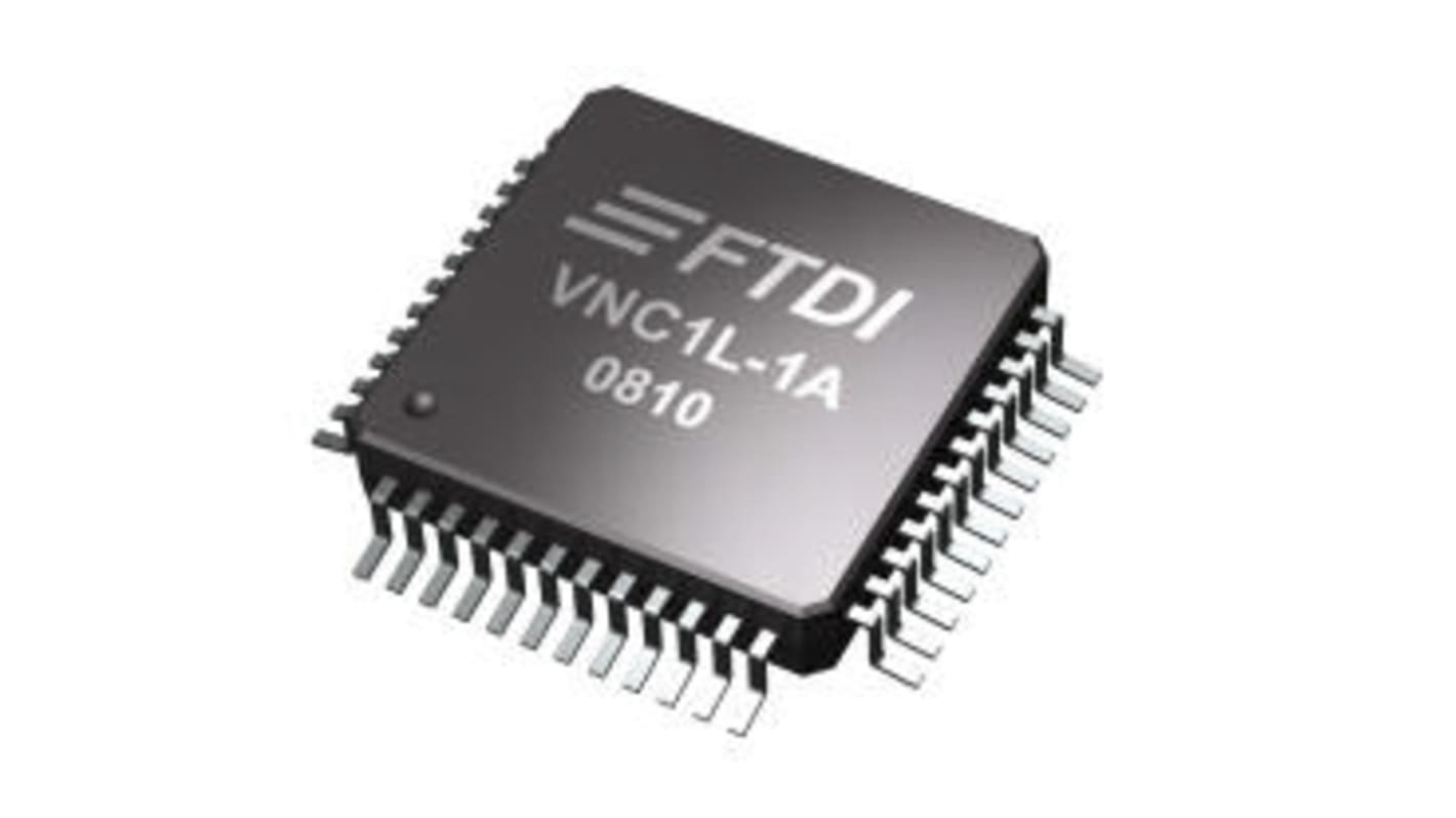 FTDI Chip USB-vezérlő VNC1L-1A-TRAY, 48-tüskés, LQFP