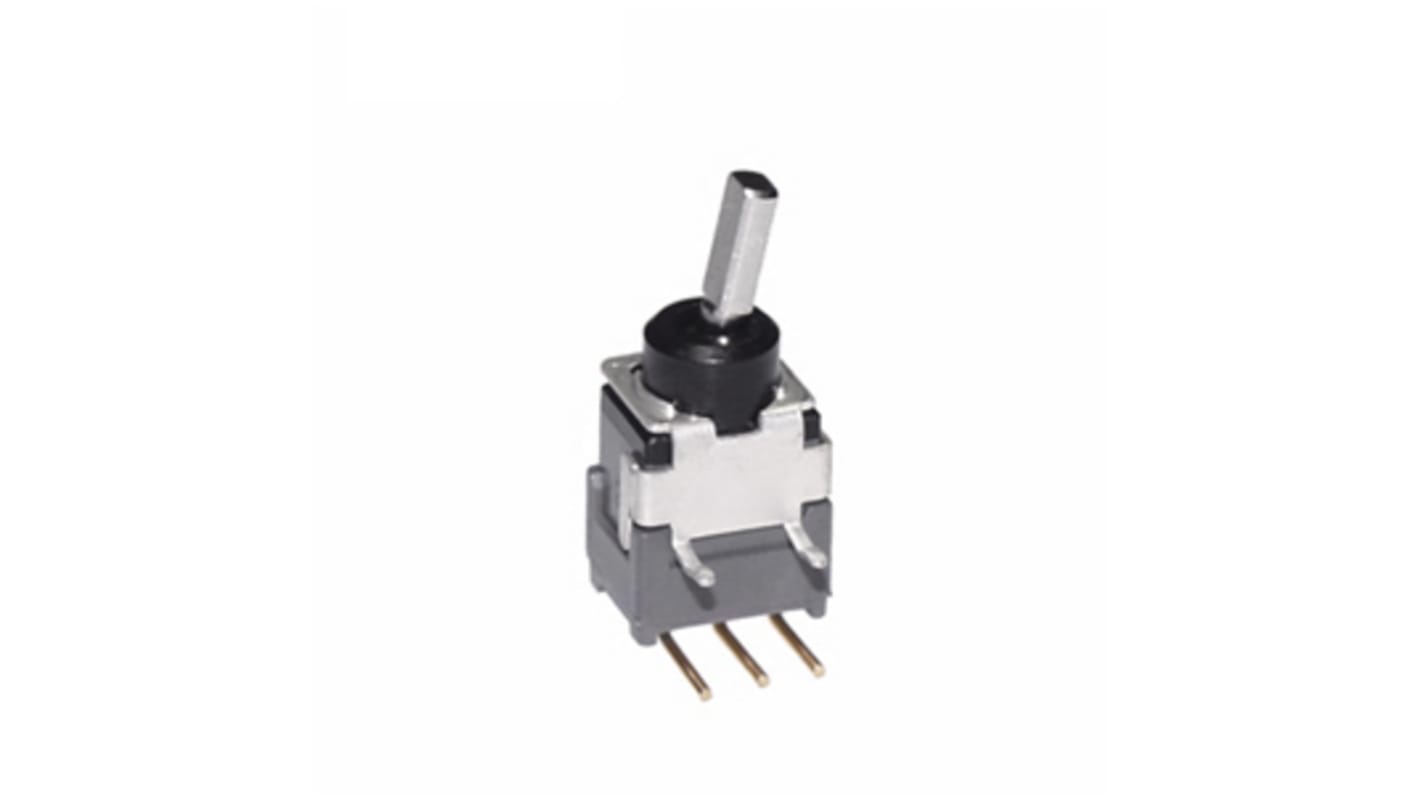 NKK Switches Toggle Switch, PCB Mount, On-Off-On, SPDT, Through Hole Terminal, 28V ac/dc