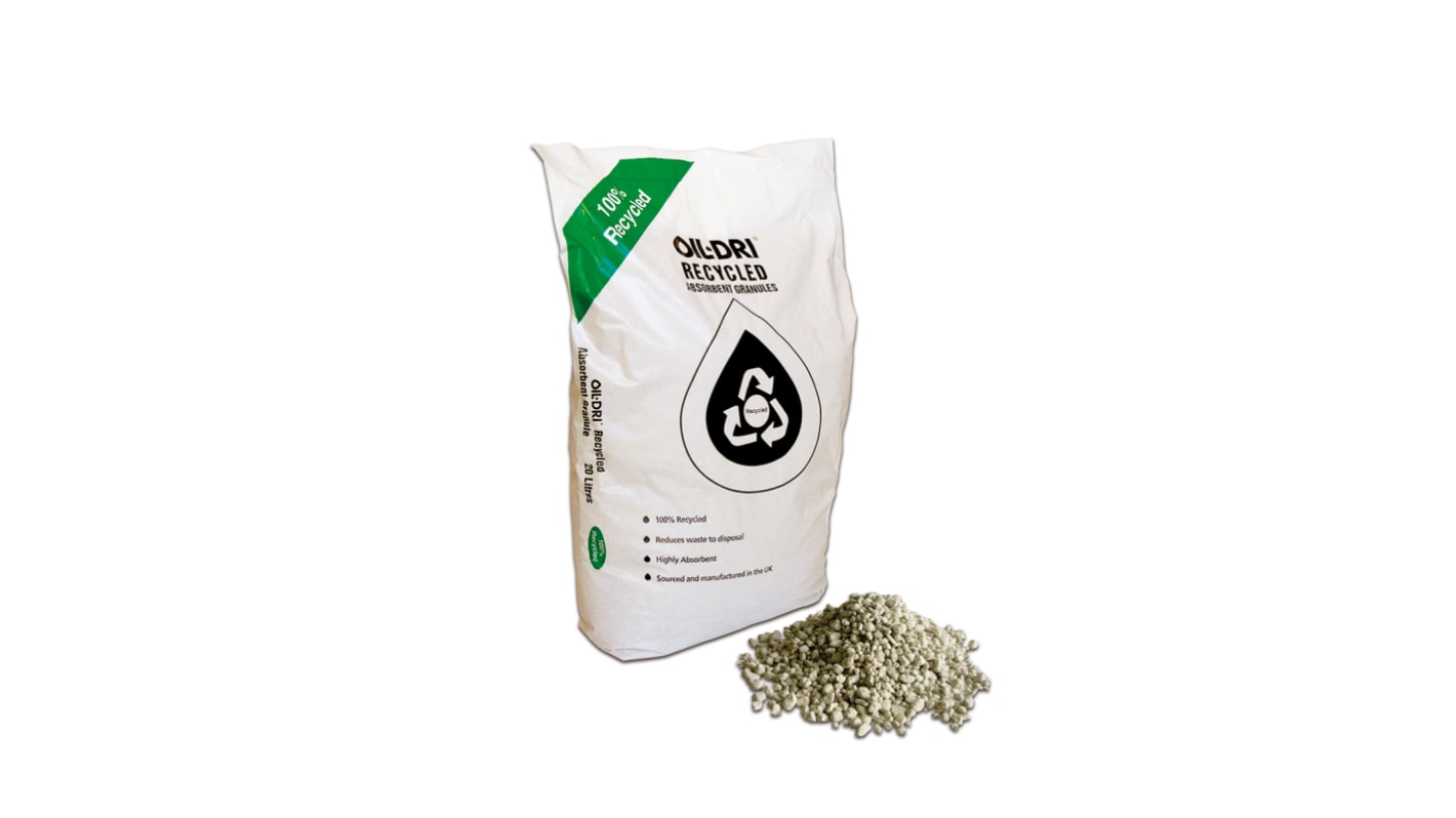 Granulado absorbente de derrames Lubetech OilDri Recycled Granules, capacidad de absorción 20 L