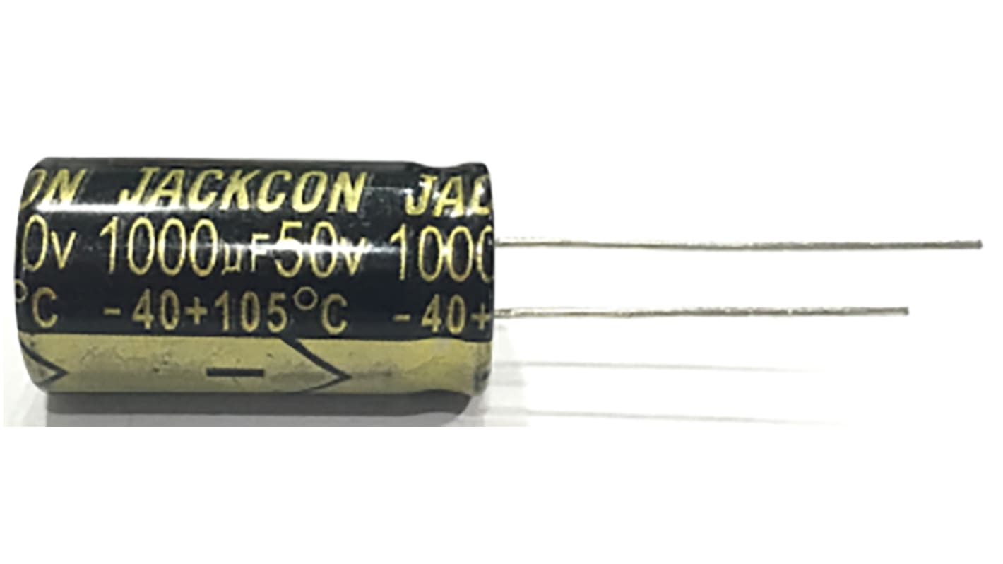 RS PRO 100μF Aluminium Electrolytic Capacitor 50V dc, Radial, Through Hole