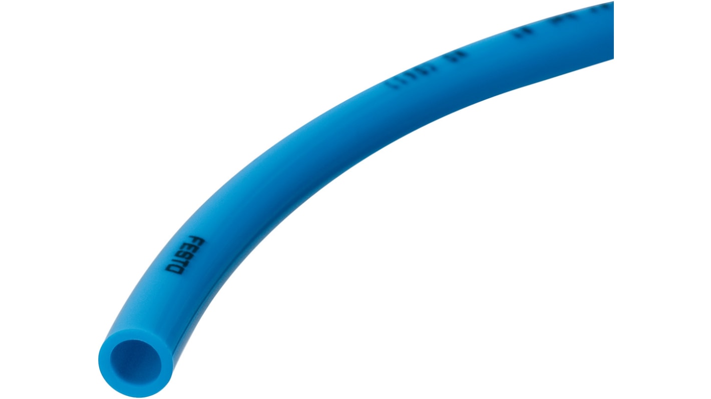 Festo Flachkopfschraube Druckluftrohr Polyamid Blau, Innen-Ø 4mm / Außen 6mm x 50m bis 19 bar