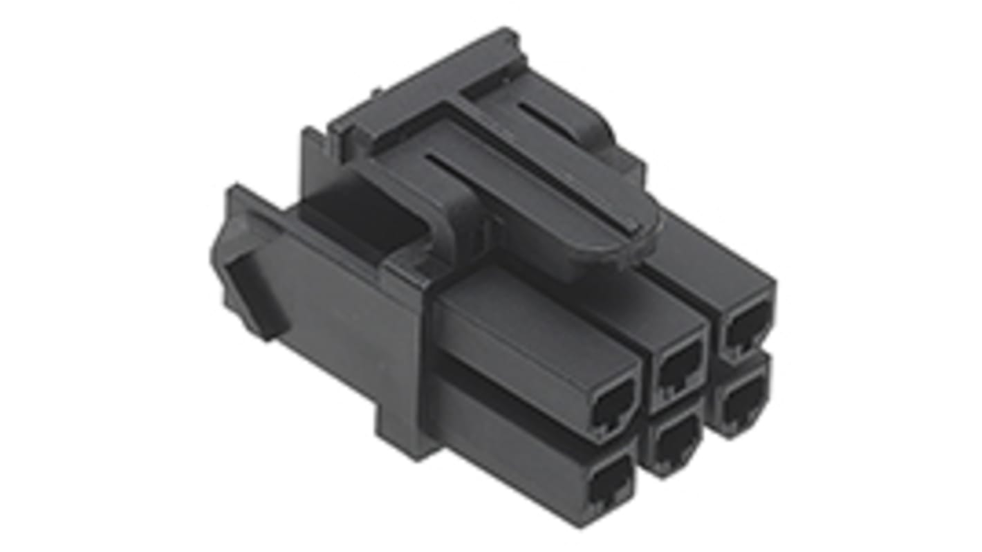 Molex Csatlakozó ház Nő, MiniFit sorozat, távolság: 4.2mm, 14 érintkezős, Férfi, rögzítés: Kábelre szerelhető, 172708