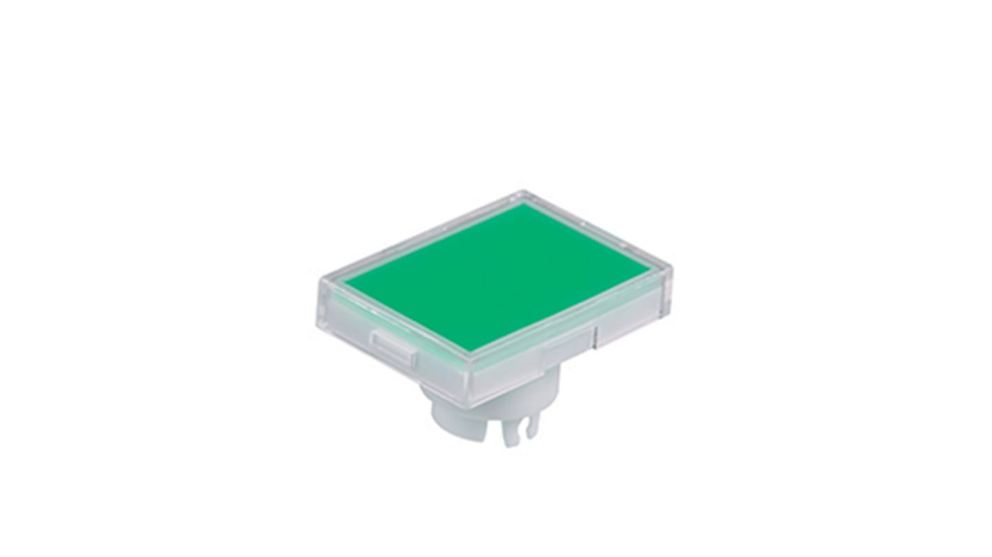 NKK Switches Green/Clear Push Button Cap for Use with YB Series Pushbuttons, 21 x 15 x 12.2mm