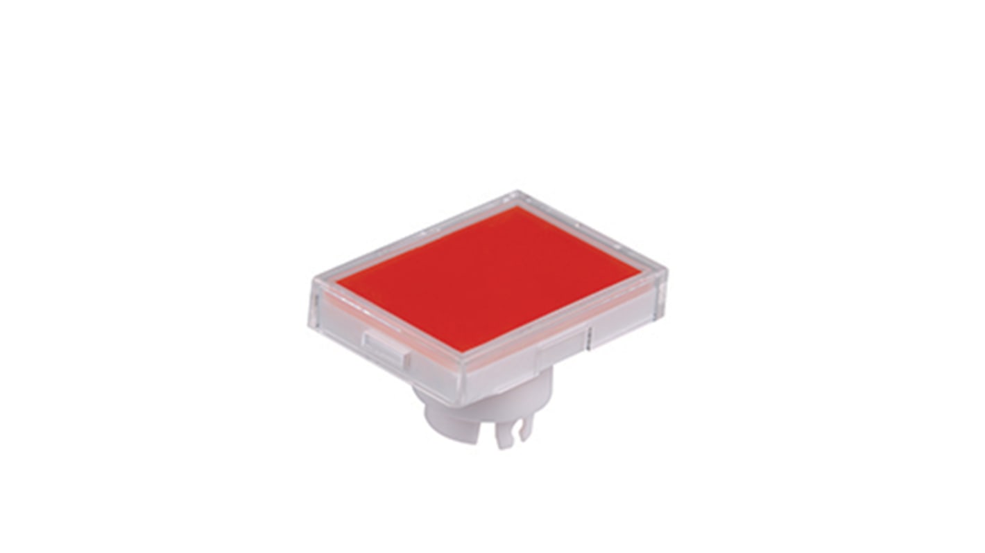 NKK Switches Red/Clear Push Button Cap for Use with YB Series Pushbuttons, 21 x 15 x 12.2mm