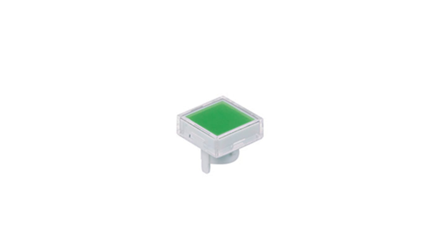 NKK Switches Green/Clear Push Button Cap for Use with KB Series Pushbuttons, 11.6 x 11.6 x 10.7mm