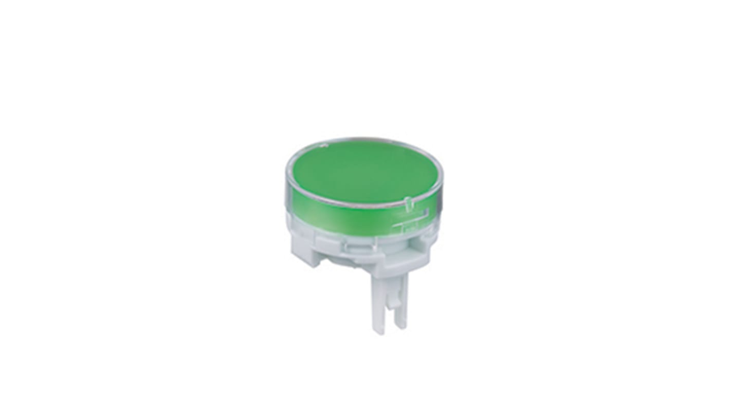 NKK Switches Green/Clear Push Button Cap for Use with LB Series Pushbuttons, 19 (Dia.) x 10mm