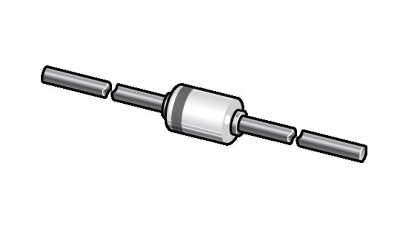 Nexperia 1.6 (Dia.). x 3.7mm Simple 250mA 0.9V BZV85-C12,113 +200 °C 500 mW 100nA 25Ω -65 °C Montaje superficial 12.2V