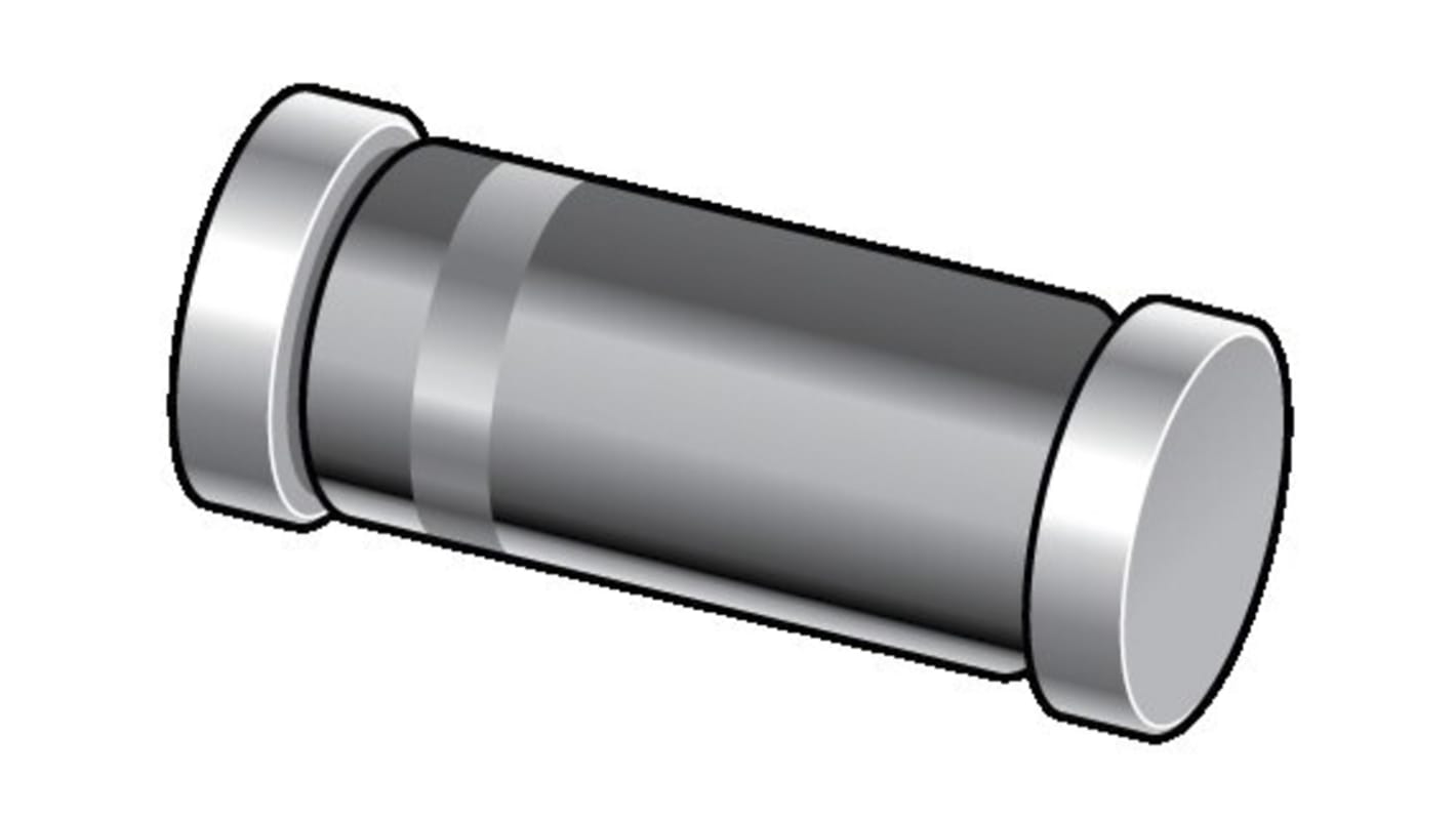 Nexperia 1.6 (Dia.). x 3.7mm Simple 250mA 0.9V BZV55-B20,115 +200 °C 500 mW 50nA 55Ω -65 °C Montaje superficial 20.4V 1