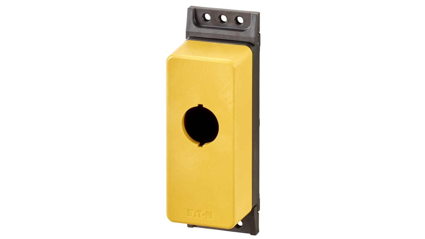 Eaton Yellow Push Button Enclosure - 1 Hole 22mm Diameter