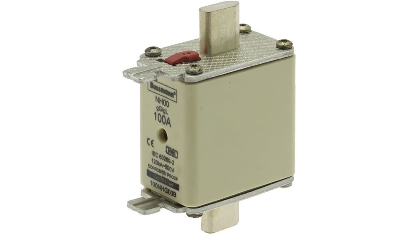 Eaton Bussmann Eaton Bussman Sicherungseinsatz NH00, 500V ac / 100A, gG CE, DIN 43620, IEC 60269, VDE 0636