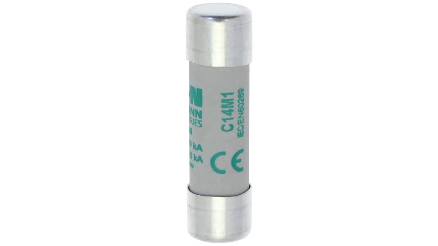 Eaton 1A Ceramic Cartridge Fuse, 14 x 51mm