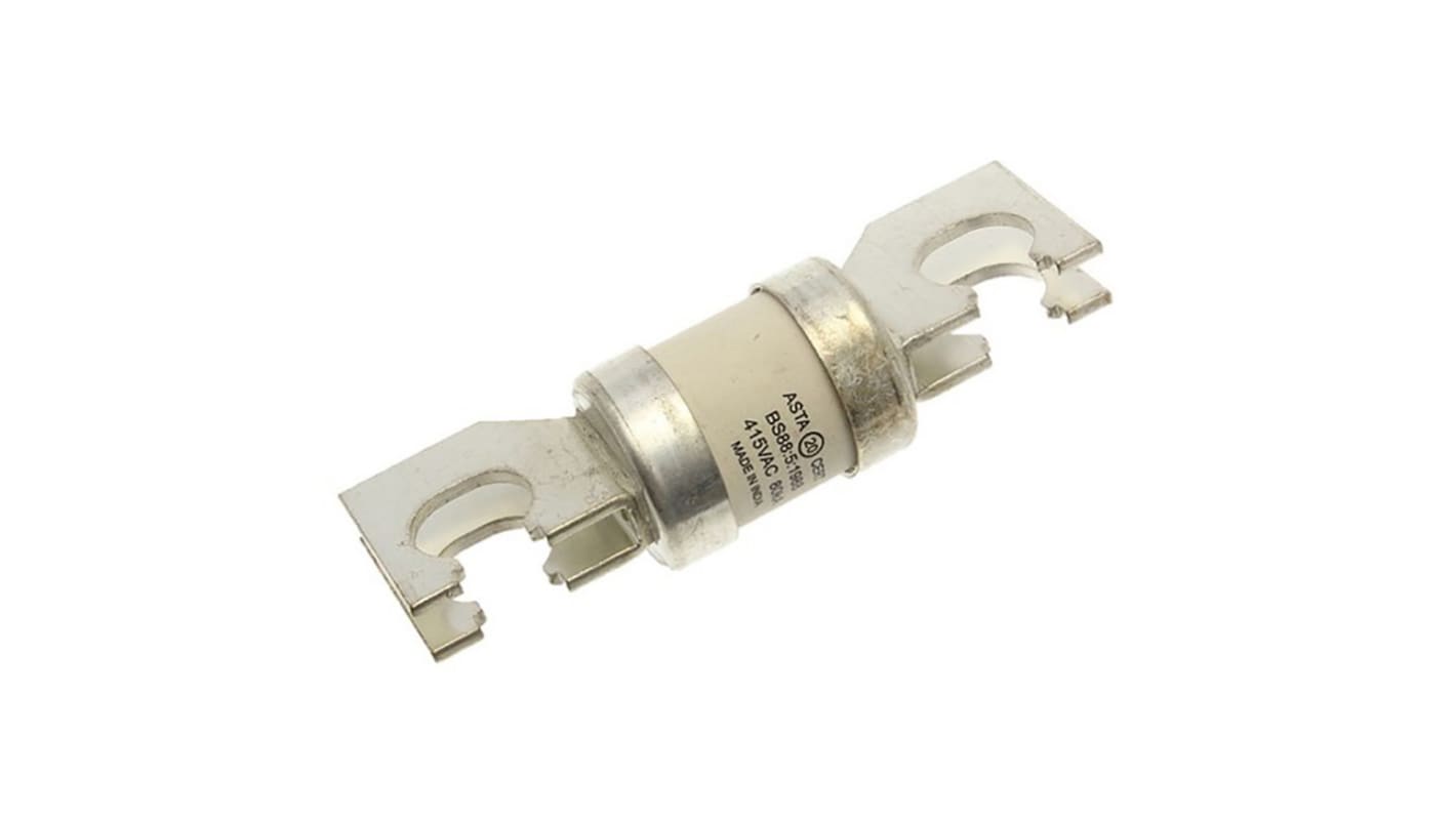 Fusibile a linguetta con fissaggio a bullone, Eaton, 100A, standard &#149; BS88, IEC 60269, fori di fissaggio da 82mm, cat.