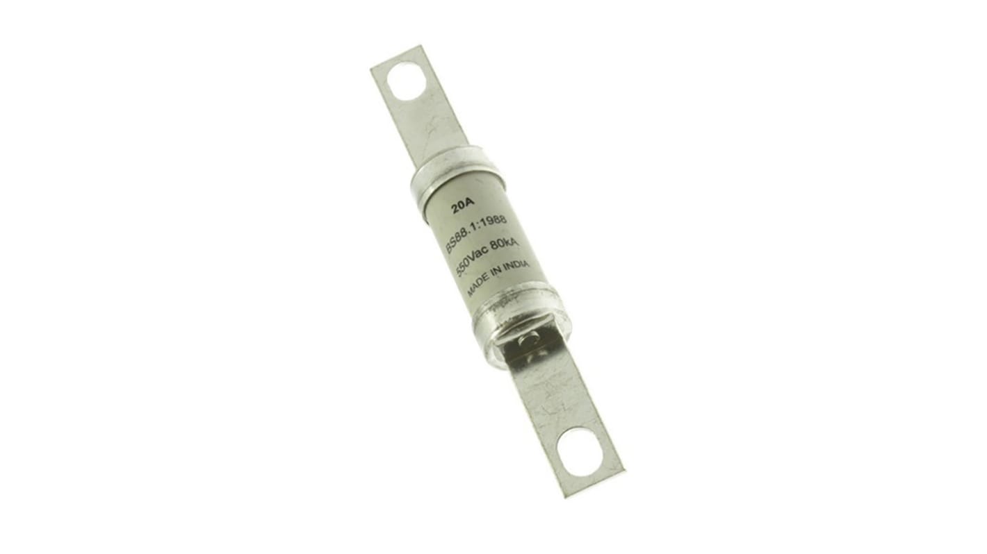 Fusibile a linguetta con fissaggio a bullone, Eaton, 20A, standard &#149; BS88, IEC 60269, fori di fissaggio da 111.5mm,