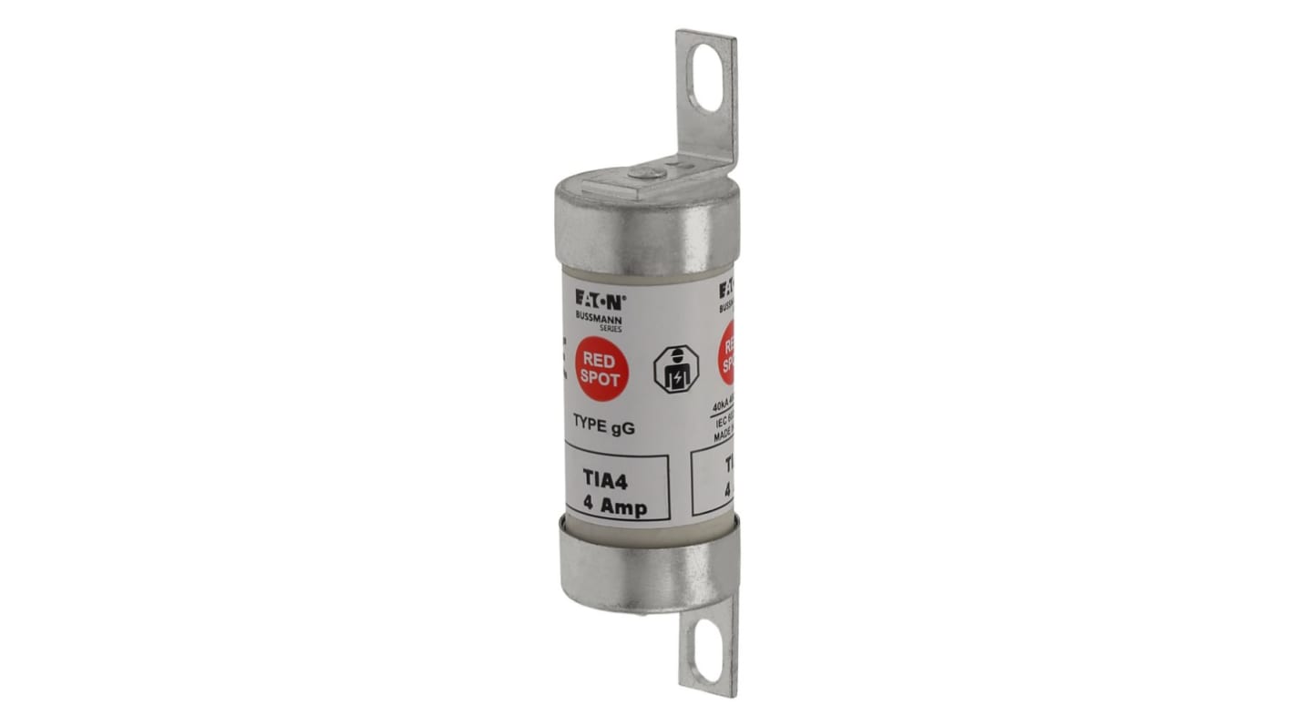 Fusibile a linguetta con fissaggio a bullone, Eaton, 4A, fusibile A2, standard &#149; BS88, IEC 60269, fori di fissaggio da