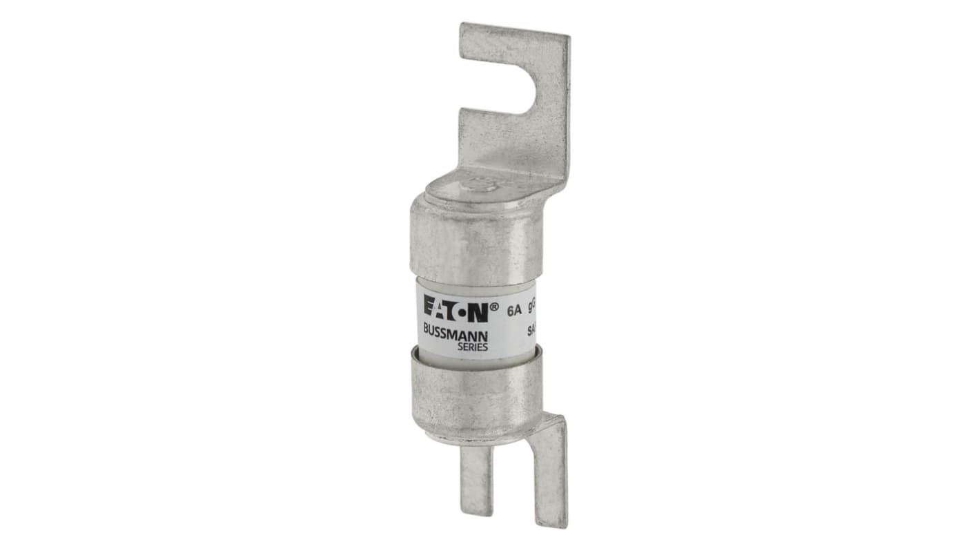 Fusibile a linguetta con fissaggio a bullone, Eaton, 6A, fusibile 15 x 49mm, standard &#149; BS88, IEC 60269, fori di