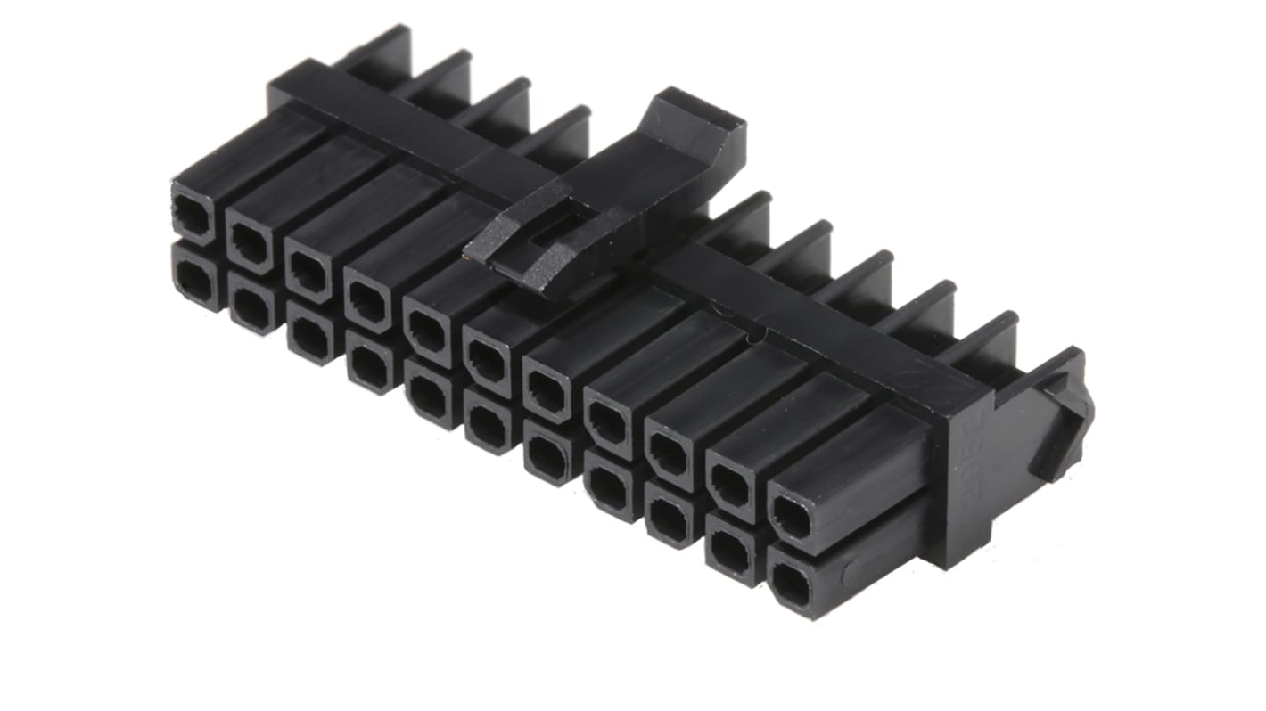 Molex, MicroFit Male Connector Housing, 3mm Pitch, 22 Way, 2 Row